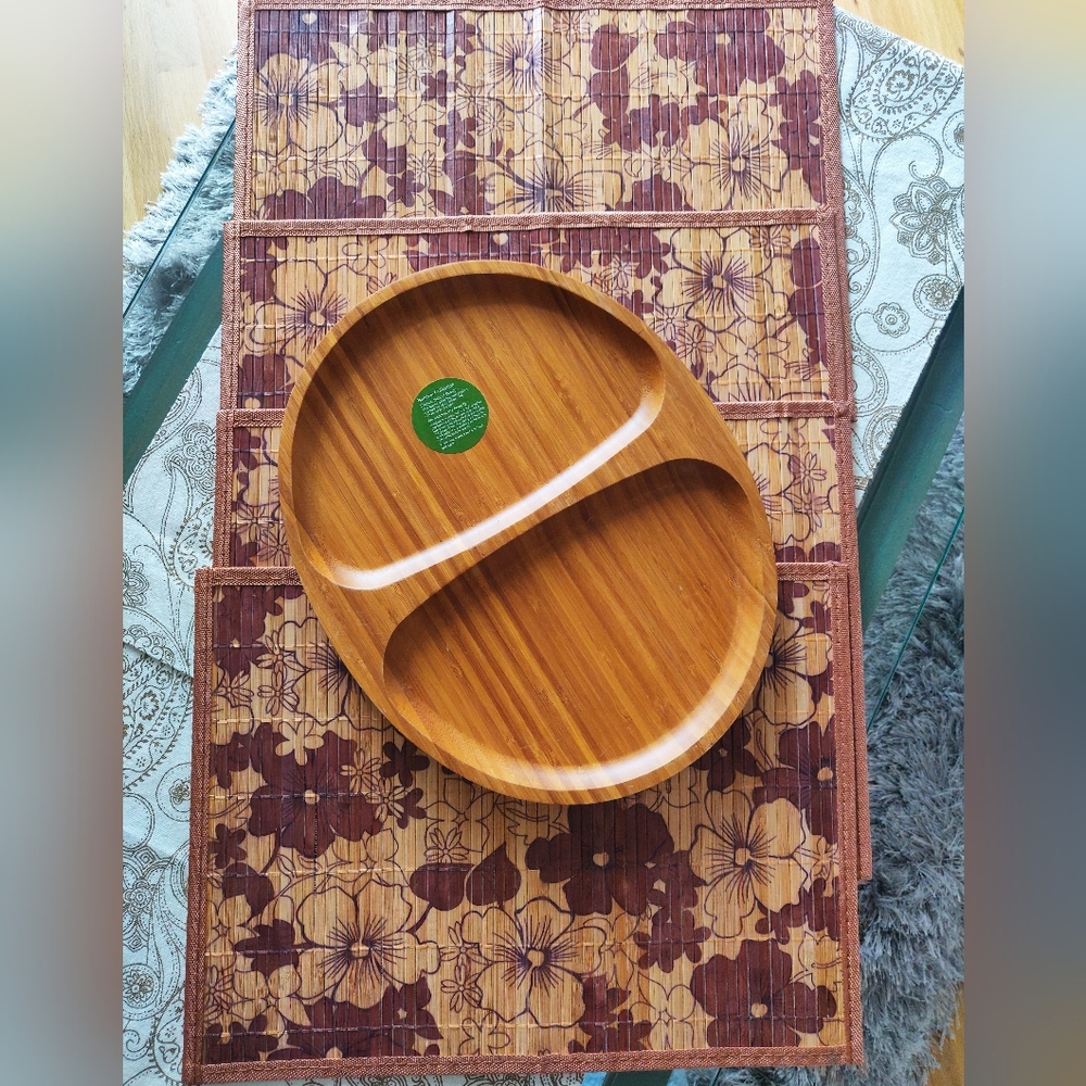 New bamboo tray with placemats.
